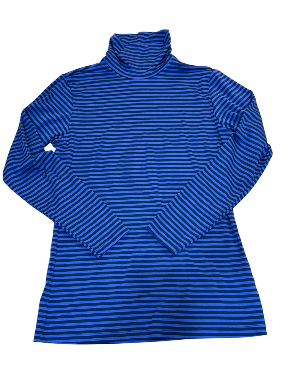 Uniqlo Blue and White HEATTECH Striped Turtleneck NWOT